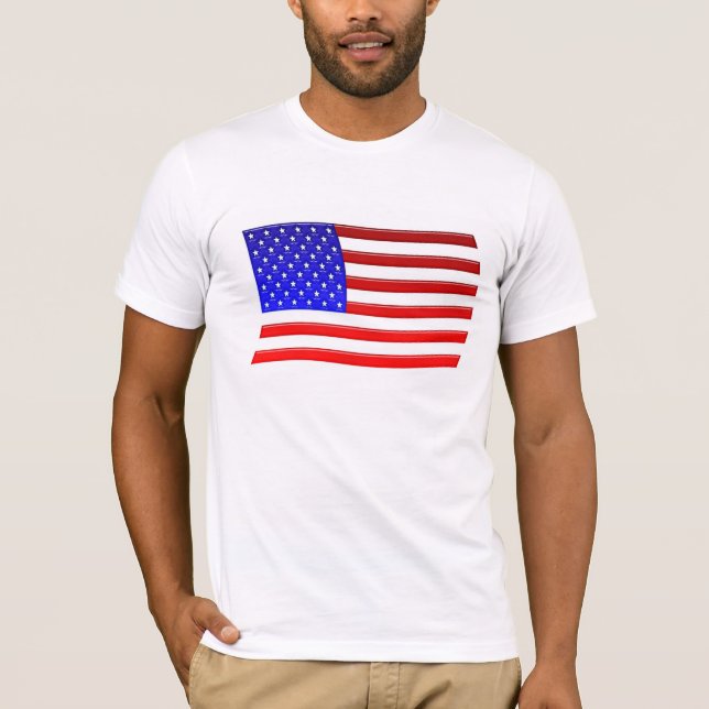 Glasige amerikanische Flagge T-Shirt (Vorderseite)