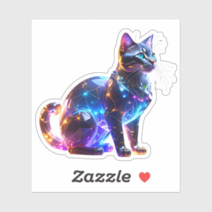 Glasige Bunte Katze Aufkleber