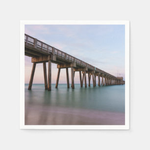 Glasige Gewässer Am Pier Von Panama City Beach Ser Serviette
