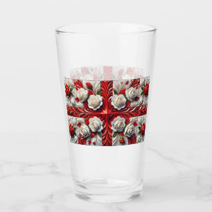 Glaskasse mit englischer Rose Design Glas