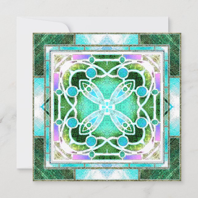 Glaskathodenfenster in Grün und Minze (Vorderseite)