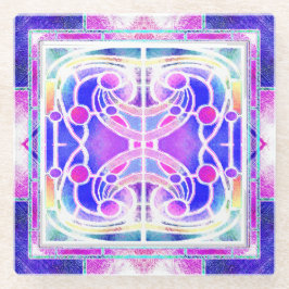 Glaskathodenfenster in Lilac und Pink Glasuntersetzer