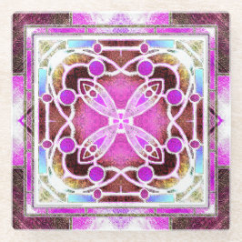 Glaskatholische Fenster in Maroon und Rosa Glasuntersetzer