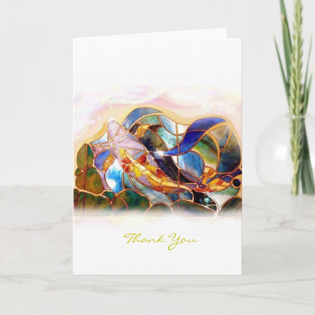 GlasKoi Fische danken Ihnen Gruß-Kartenvertikale Dankeskarte (Vorderseite)