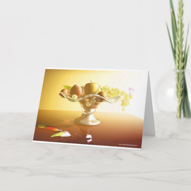 Glaskorb mit Früchten und Batterie (Vorderseite)