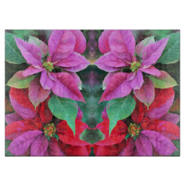 Glasküchenplatine - Poinsettias Schneidebrett