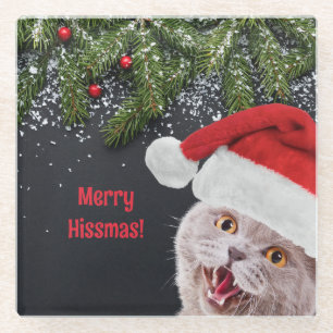 Glasküste, frohe Weihnachten Glasuntersetzer