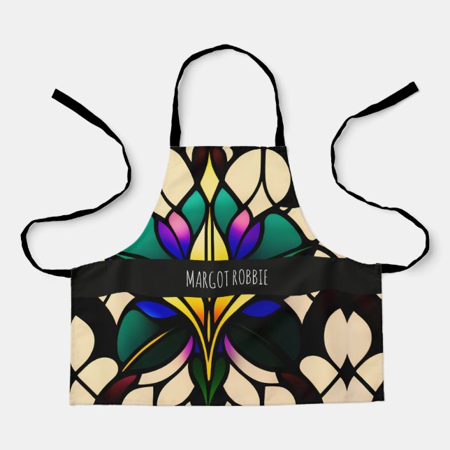 Glaslililie Grünes Mosaikmuster Schürze (Vorderseite)