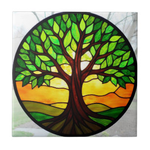 Glasmalerei Baum des Lebens Fliese