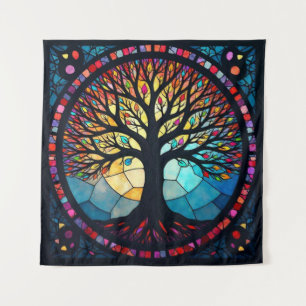 Glasmalerei, Baum des Lebens Glasmalerei  Wandteppich