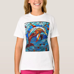 Glasmalerei-Delfin T-Shirt