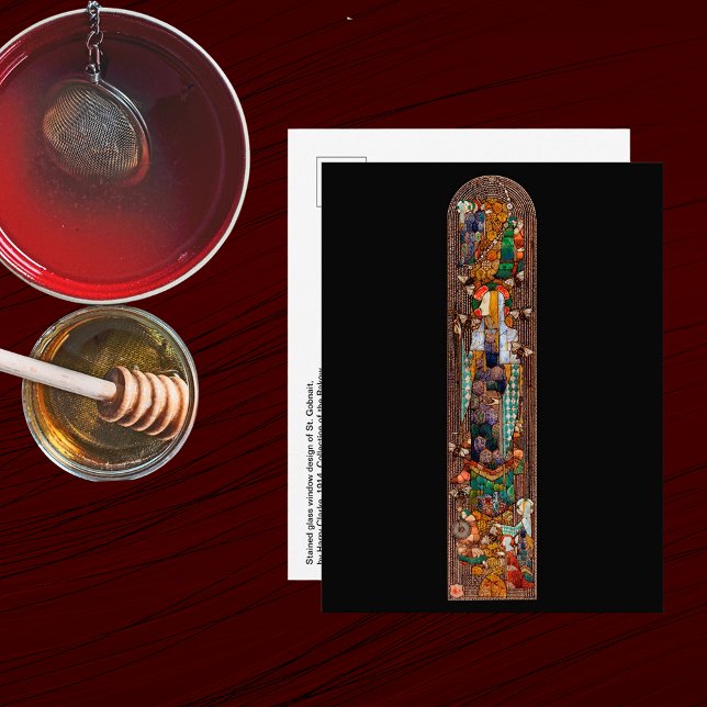 Glasmalerei-Design für St. Gobnait  Postkarte (Von Creator hochgeladen)