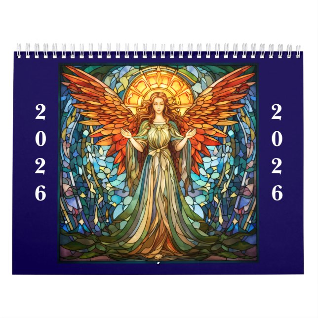 Glasmalerei-Engel 2026 Kalender (Titelbild)