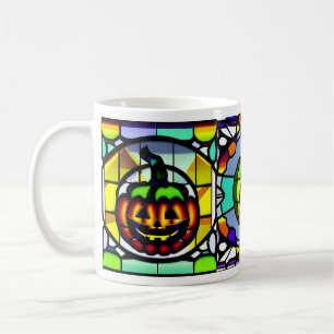 Glasmalerei-Halloween-Kürbis-Tasse Kaffeetasse