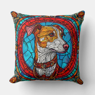 Glasmalerei-Hundekunst Kissen