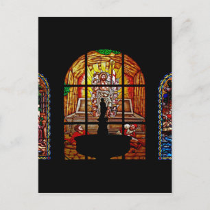 Glasmalerei Jesus Postkarte