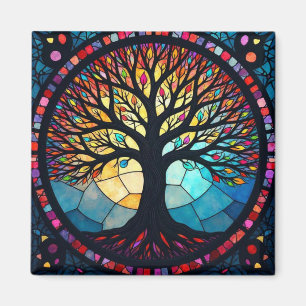 Glasmalerei Kunst, Baum des Lebens Glasmalerei  Magnet