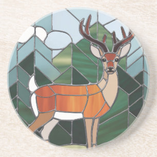 Glasmalerei Kunst, Glasmalerei Stil Hirsch Kunst Getränkeuntersetzer