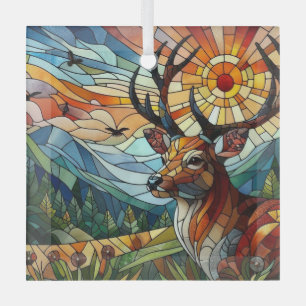 Glasmalerei Kunst, Glasmalerei Stil Hirsch Kunst Ornament Aus Glas