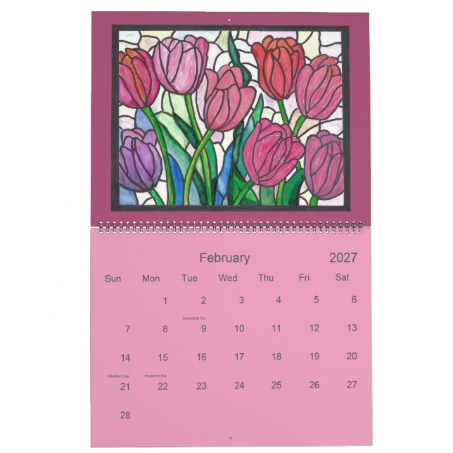Glasmalerei-Kunstkalender Kalender (Feb 2027)