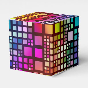 Glasmalerei-Quadrate - lebhaftes Regenbogenmuster  Geschenkschachtel