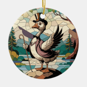 Glasmalerei, Silly Goose Glasmalerei Keramik Ornament