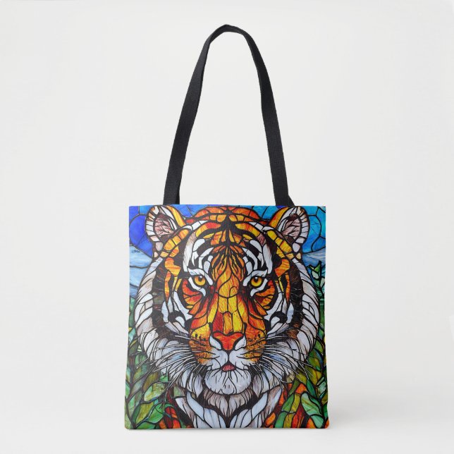 Glasmalerei Tiger Tasche (Vorderseite)