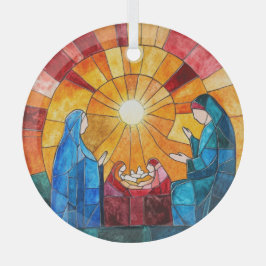 Glasmalerei-Weihnachtskrippen-Weihnachtsbaumanhäng Ornament Aus Glas
