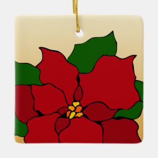 Glasmalerei-Weihnachtsstern Keramikornament