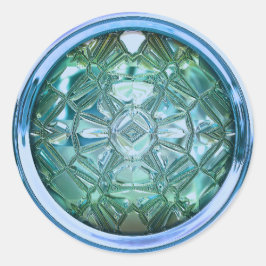 Glasnähknopf Aufkleber blau grün