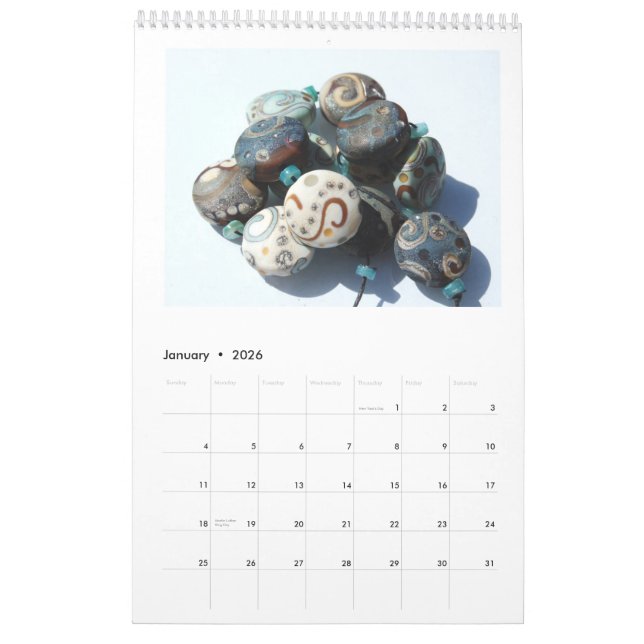 Glasperle-Kunst durch Melissa Vess Kalender (Jan 2026)