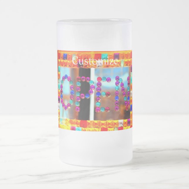 Glasperlenzeichen Mattglas Bierglas (Mittel)