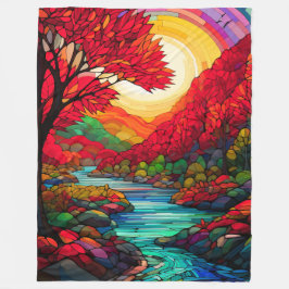 "Glass Autumn River" Fleecedecke