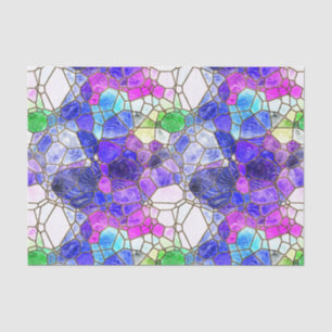 Glass Blue Lila Green Decoupage Seidenpapier