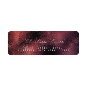 Glass Burgundy Maroon Noir Rücksendeadressen-Aufkl