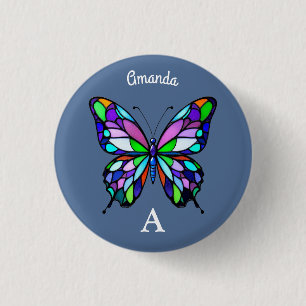 Glass Butterfly Button