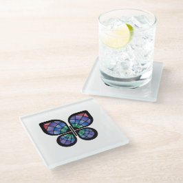 Glass Butterfly Glasuntersetzer