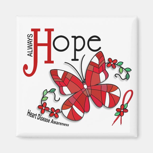 Glass Butterfly Herzerkrankung Magnet (Vorne)