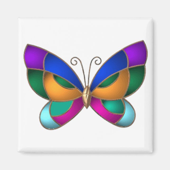 Glass Butterfly Magnet (Vorne)