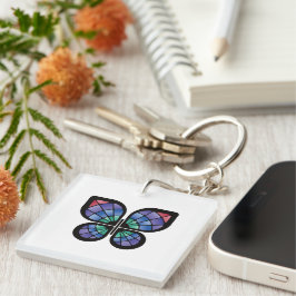 Glass Butterfly Schlüsselanhänger