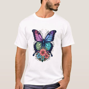 Glass Butterfly und Wildblumen: Surreal N T-Shirt