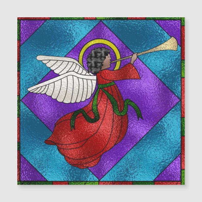 Glass Christmas Angel Magnetkarte (Vorderseite)