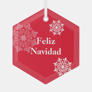 Glass Christmas Ornament Feliz Navidad Aus Glas
