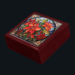 Glass Christmas Poinsettias Erinnerungskiste<br><div class="desc">Speichern Sie Ihre Schätze oder geben Sie jemandem eine Geschenkboxen Schatz als ein schönes Geschenk. Die Auswahl der Holzrahmen ist jetzt verfügbar. Viele Designs für verschiedene Anlässe gibt es in meinem Geschäft.</div>