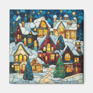 Glass Christmas Scene Magnet