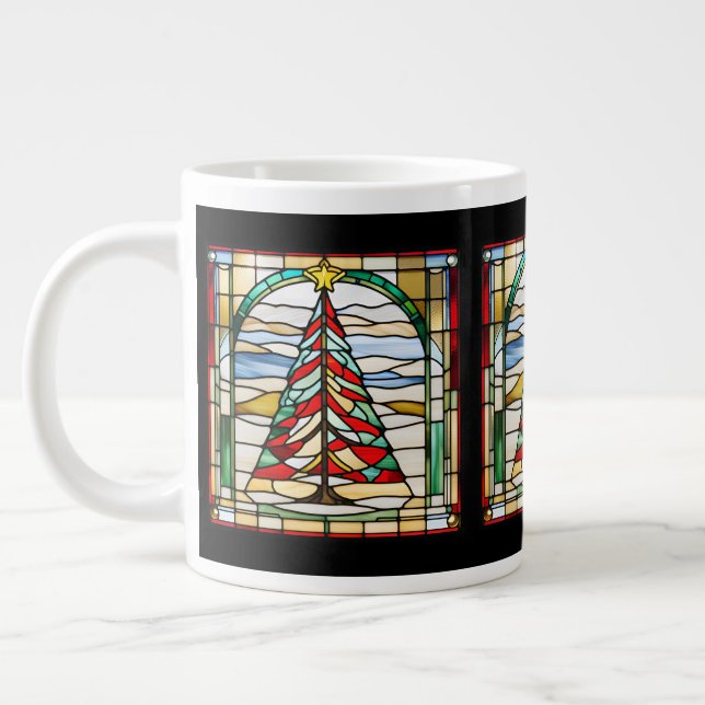 Glass Christmas Tree Jumbo-Tasse (Links)