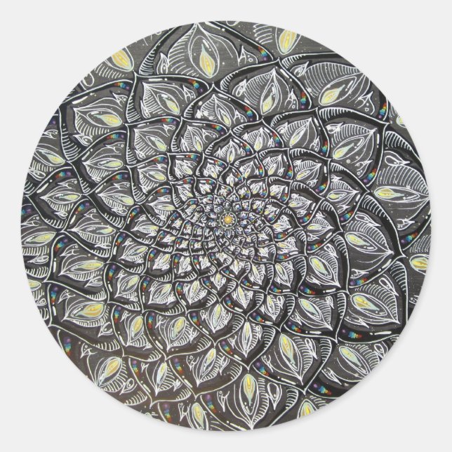 Glass Chrysanthemum Runder Aufkleber (Vorderseite)