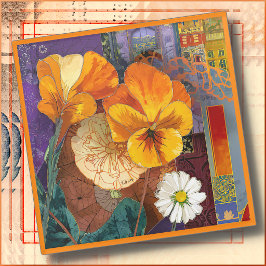 Glass COASTER - Colorful Floral Arrangement Glasuntersetzer