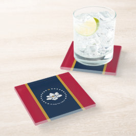 Glass coaster with flag of Mississippi State, USA Glasuntersetzer