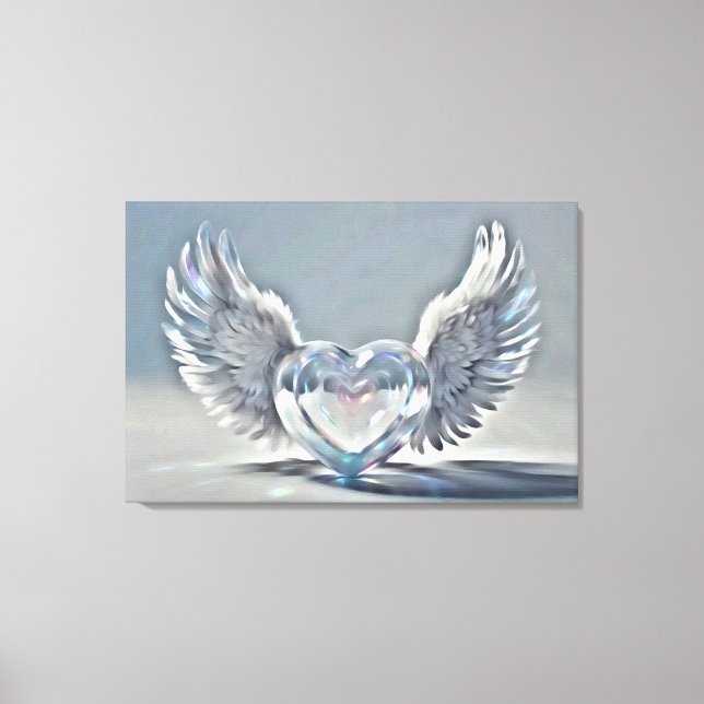 *~* Glass Crystal Hearts Angel Wings AP78 Leinwanddruck (Vorderseite)